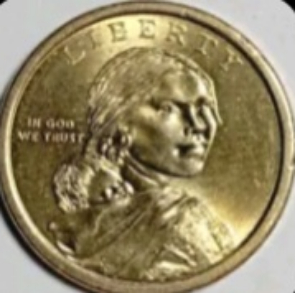 "RARE","Sacagawea" $1 Error Dollar Coin, No Date, No Mint Mark on Obverse 2009 P